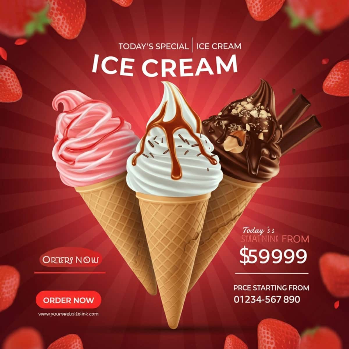 Plakat maxsus muzqaymoq | Poster special ice cream 1