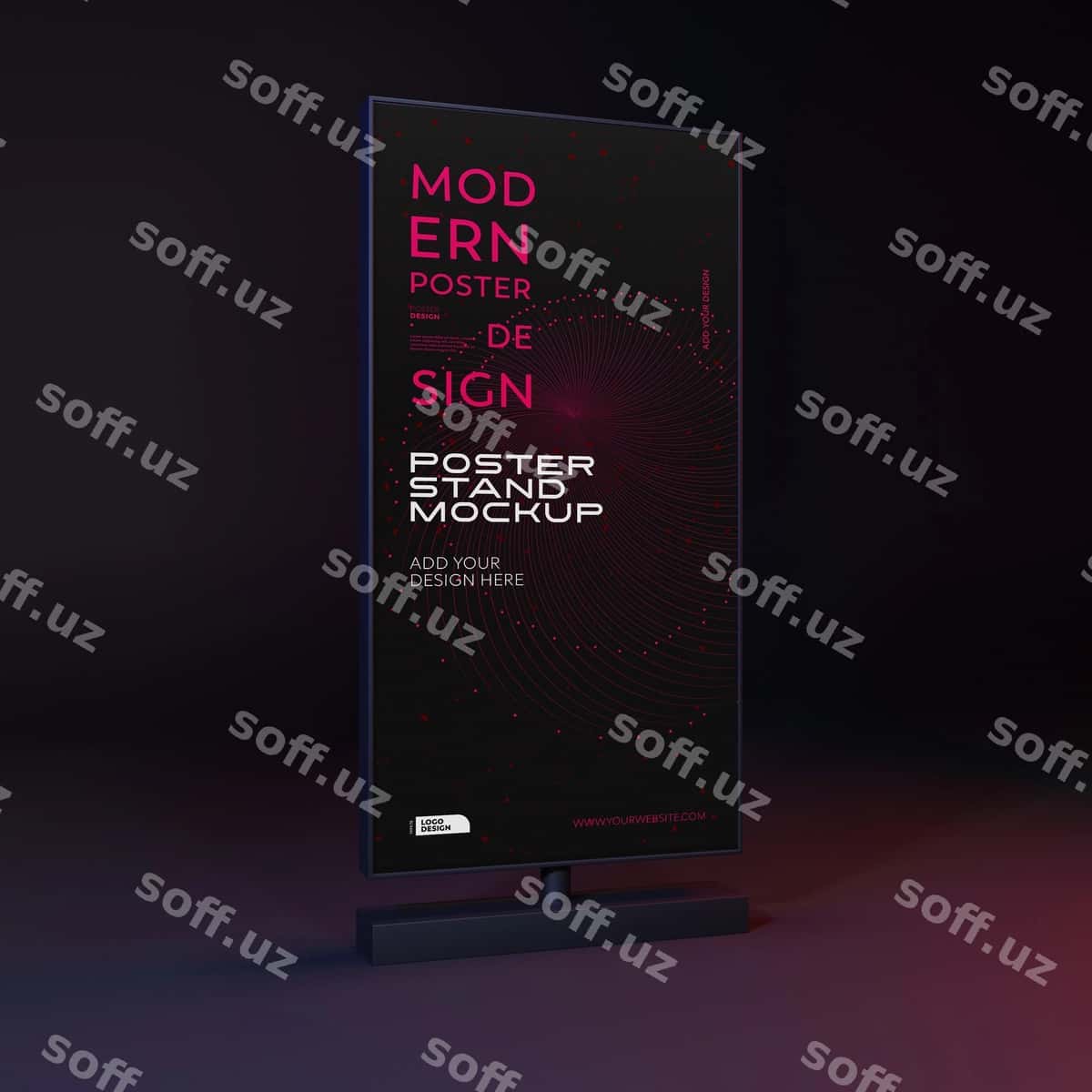 Poytak stoyoq dizayn namunasi | Poster stand design mockup 1