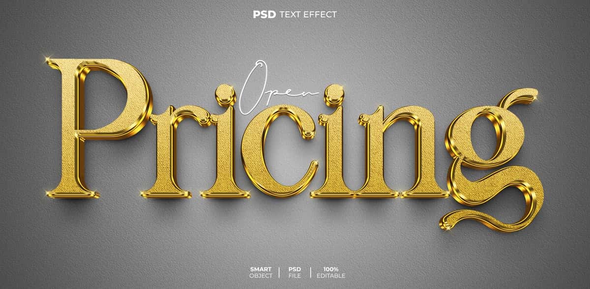 3D tahrirlanadigan matn effekti narxi | Pricing 3d editable text effect 1