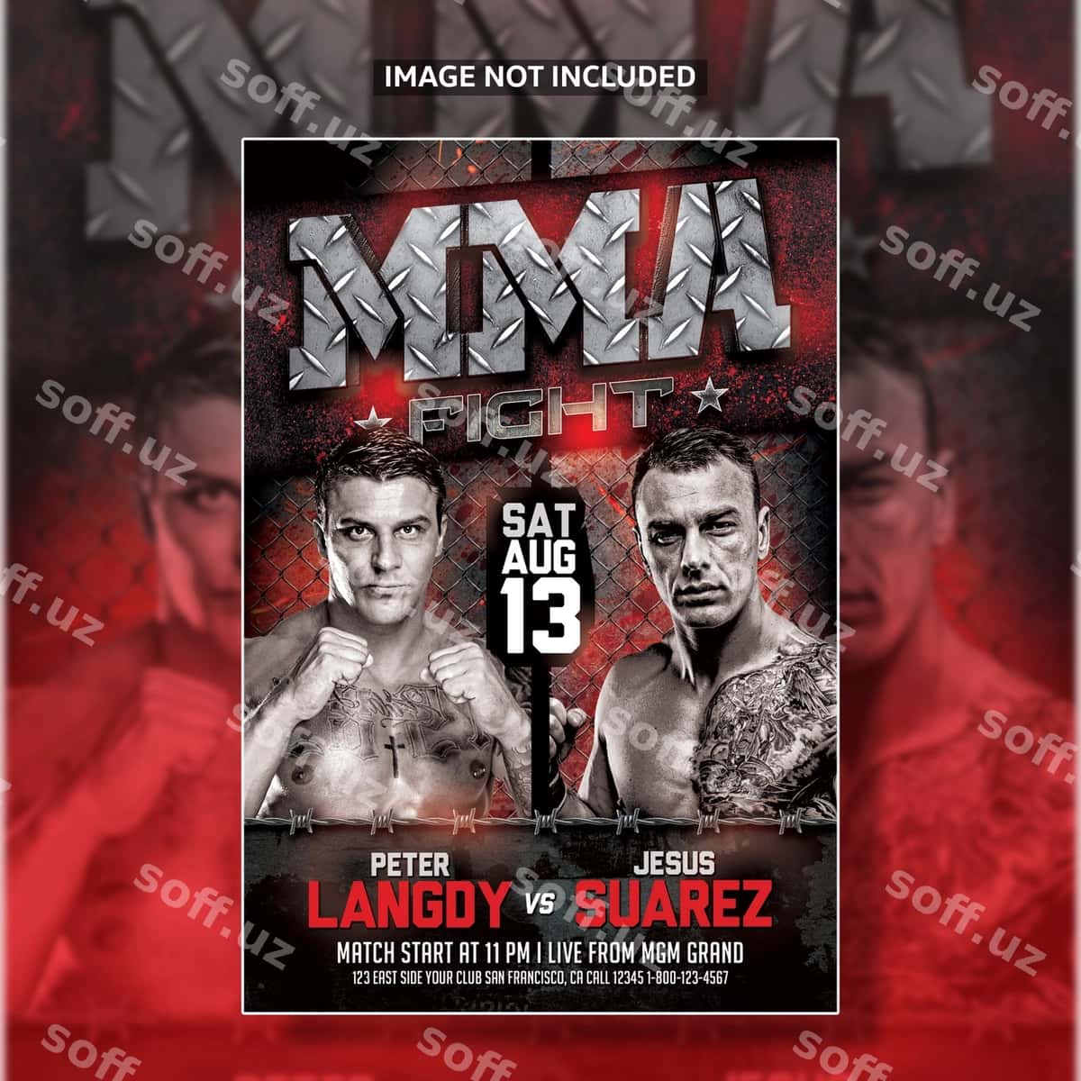 Profy fighter flyer shabloni dizayni | Pro fighter flyer template design 1