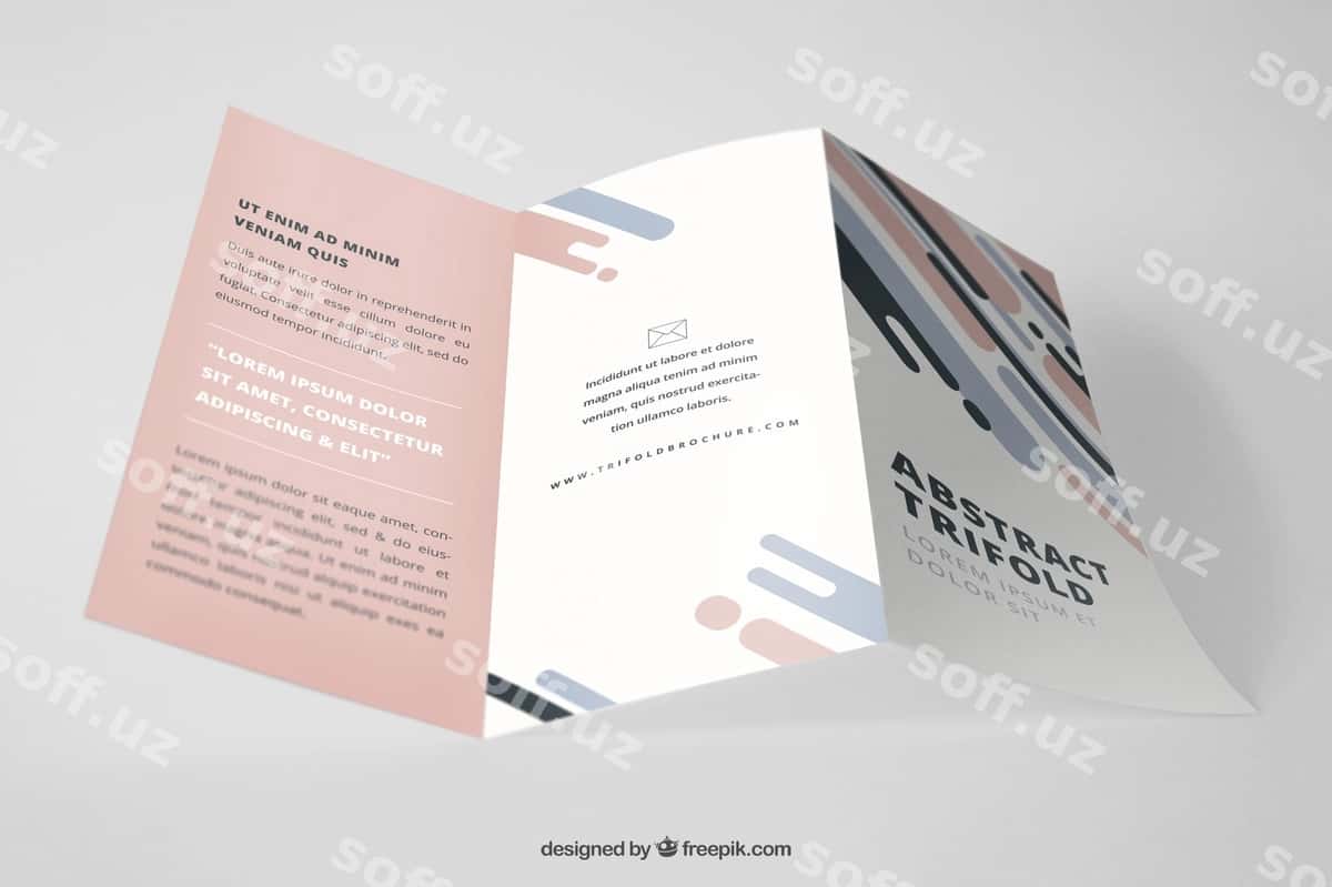 Professional uch qavatli broshyura maketi | Professional trifold brochure mockup 1
