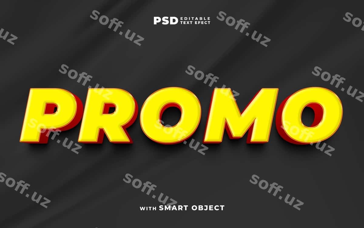 Promo tahrirlanadigan 3D matn effekti | Promo editable 3d text effect 1