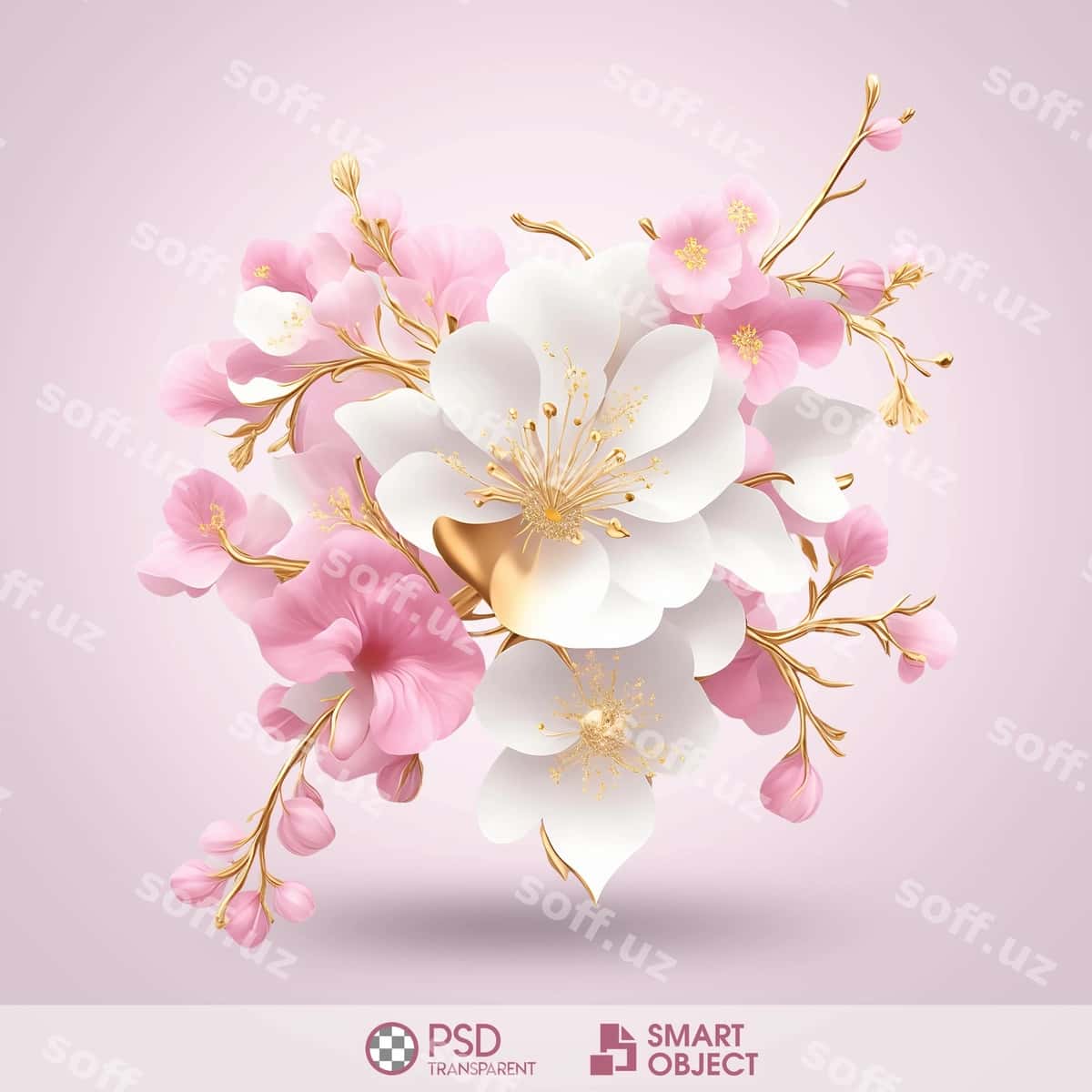 Psd olcha guli shaffof fonda | Psd cherry blossom transparent background 1