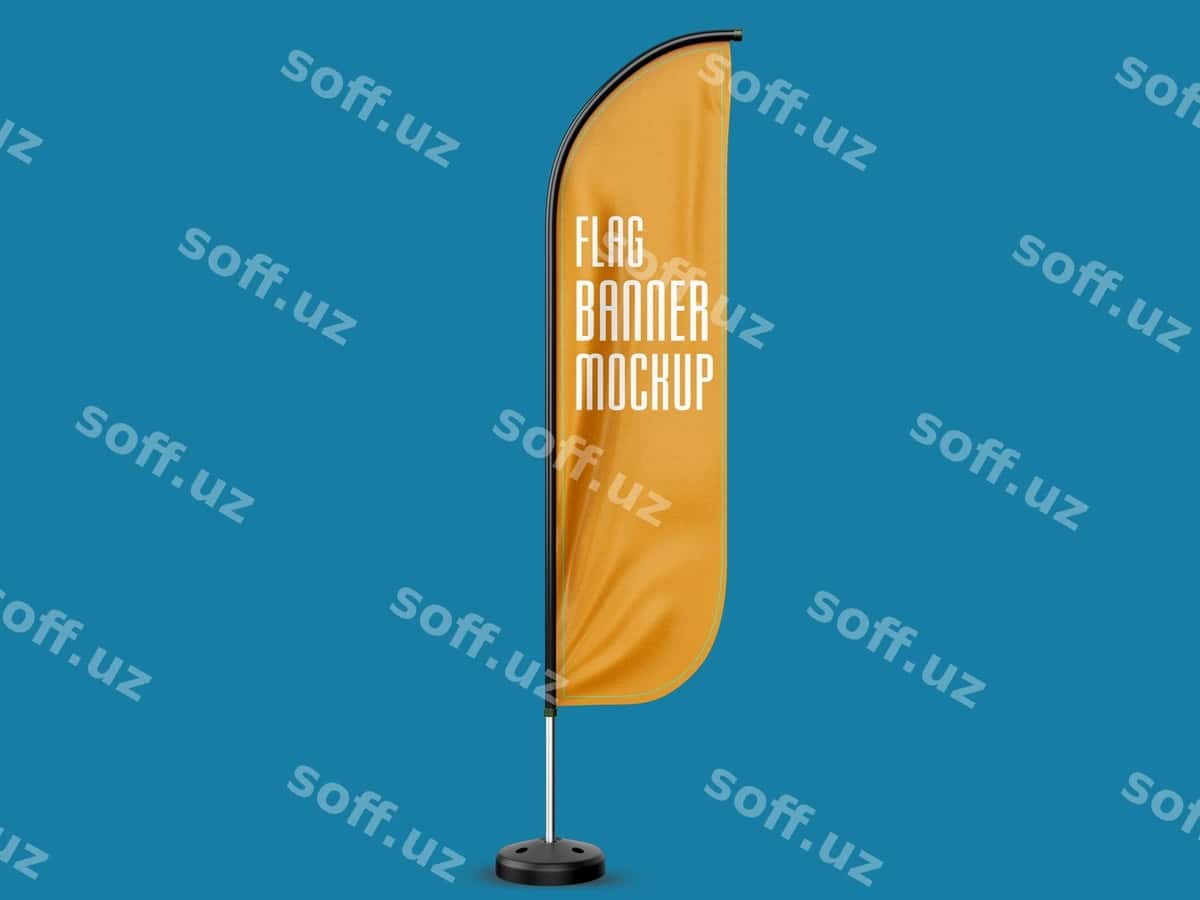 Psd bayroq baner namunasi | Psd flag banner mockup 1