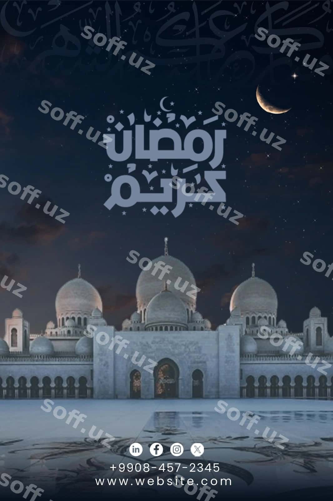 Ramadan kareem poyezt shabloni | Ramadan kareem poster template 1