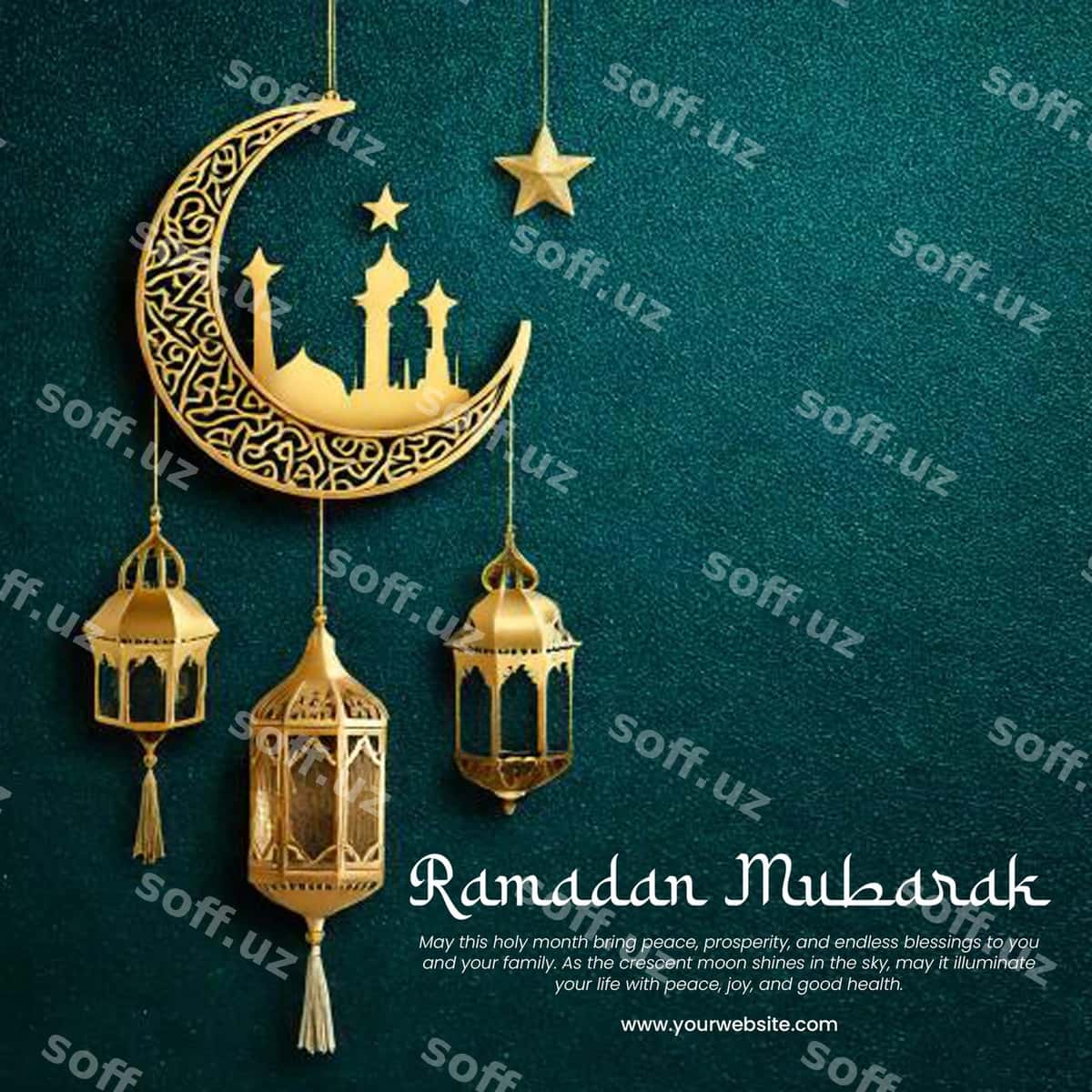 Ramadan muborak ijtimoiy tarmoqlar post dizayni | Ramadan mubarak social media post design 1
