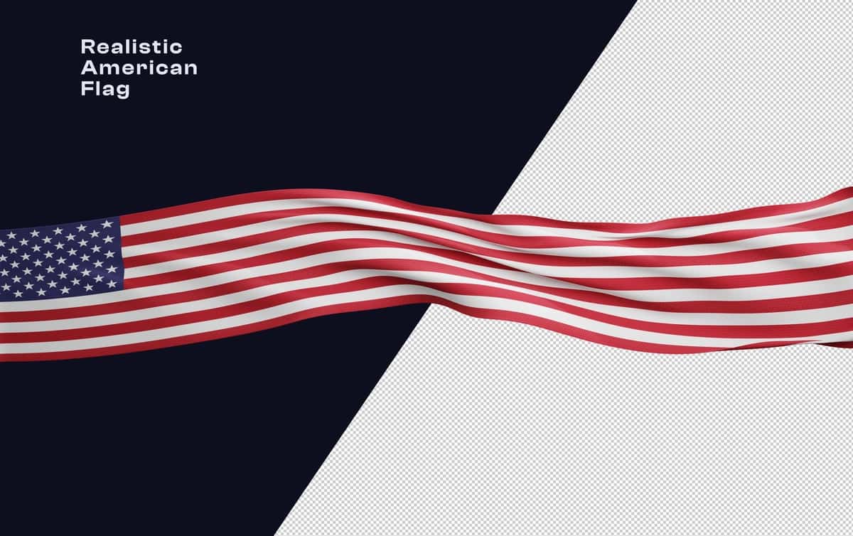 Yuqori sifatli renderga ega realistik teksturali amerika bayrog'i | Reaslistic textured american flag with high quality render 1