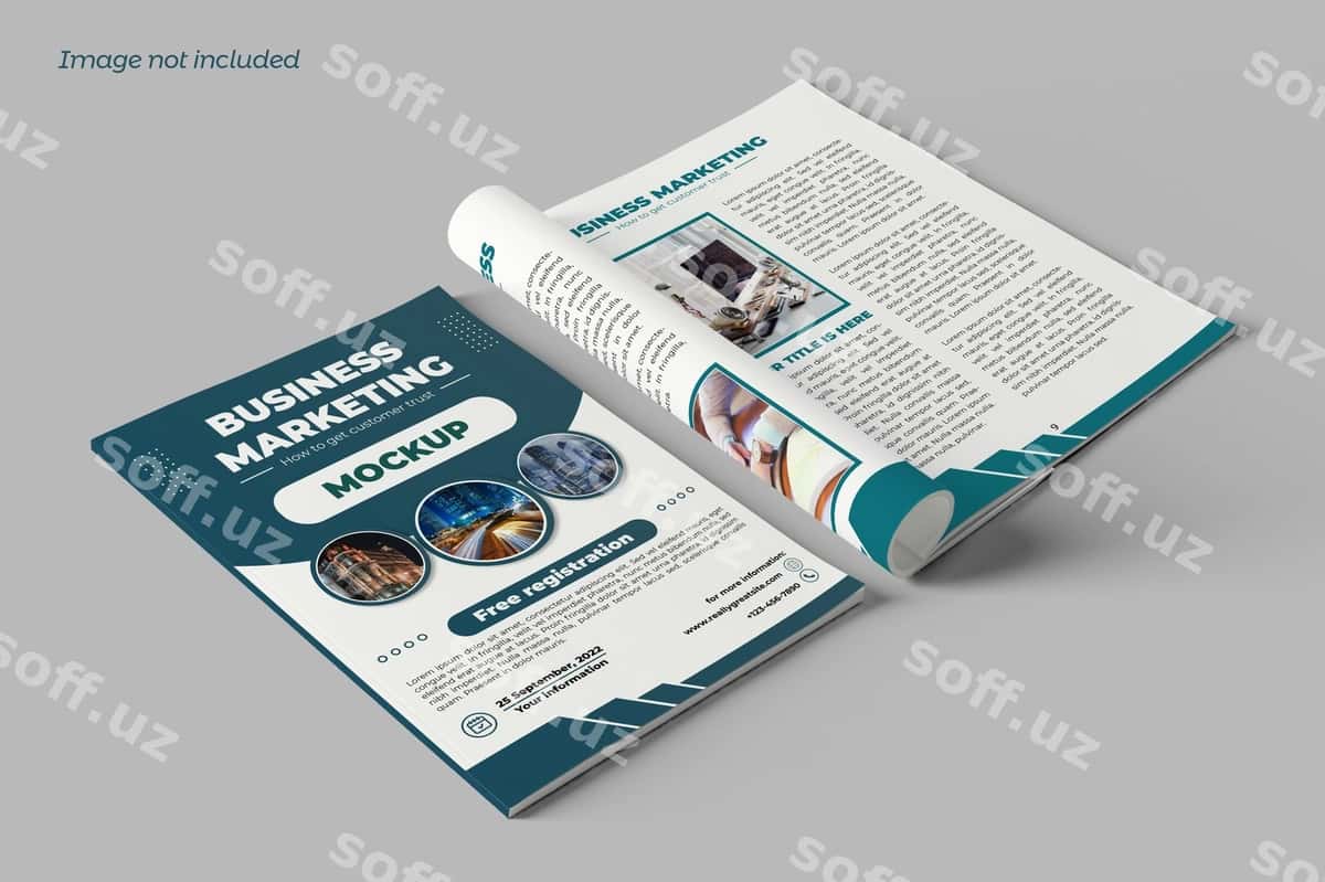 Roll jurnali namuna dizayni | Roll magazine mockup design 1