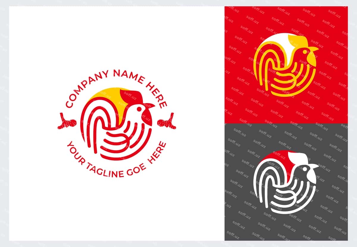 Shaffof fon bilan xo'roz belgisi | Rooster icon with transparent background 1