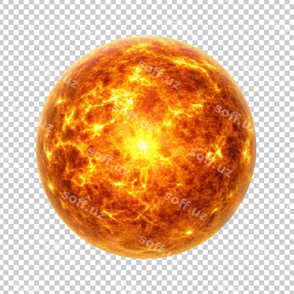 Doira quyosh ajraltirilgan shaffof orqa fonda | Round sun isolated transparent background 1