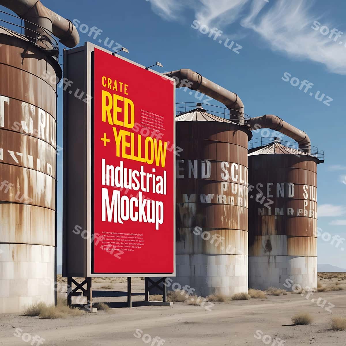 Dehqoniy billboard mockup | Rustic billboard mockup 1