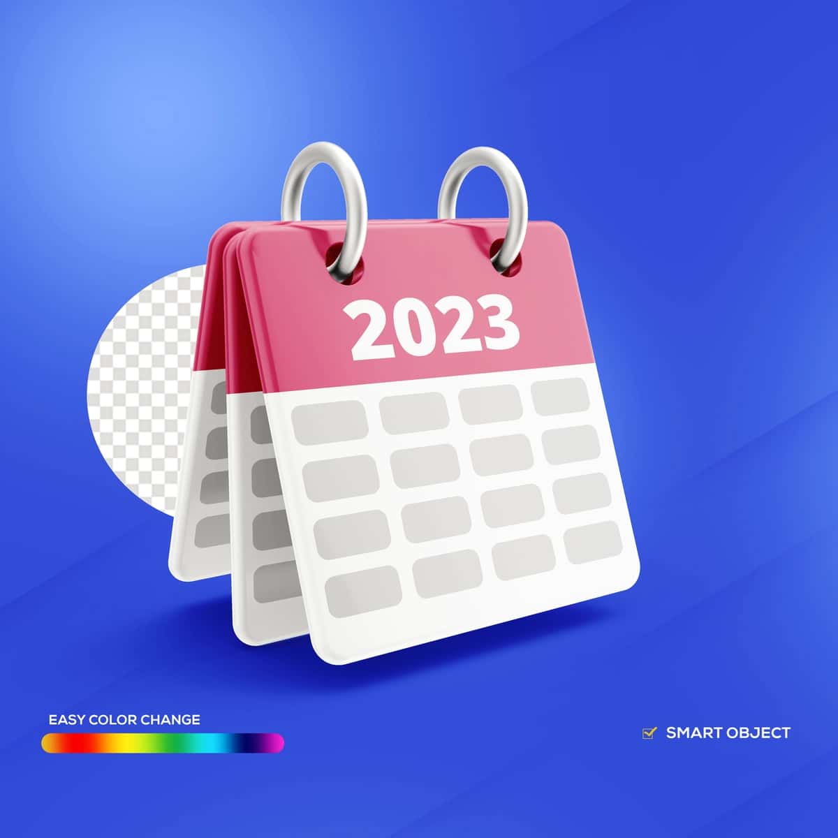3D render taqvim shaffof fon rangini oson o'zgartirish | 3d render calendar transparent background easy color change 1