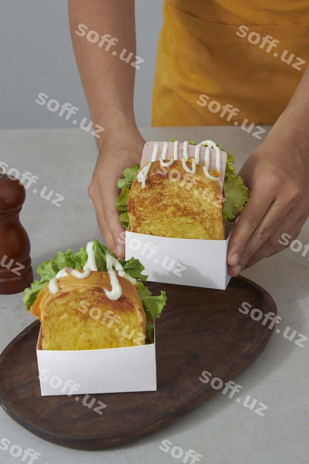 Sandvich qadoqlash namunasi | Sandwich packaging mockup 1