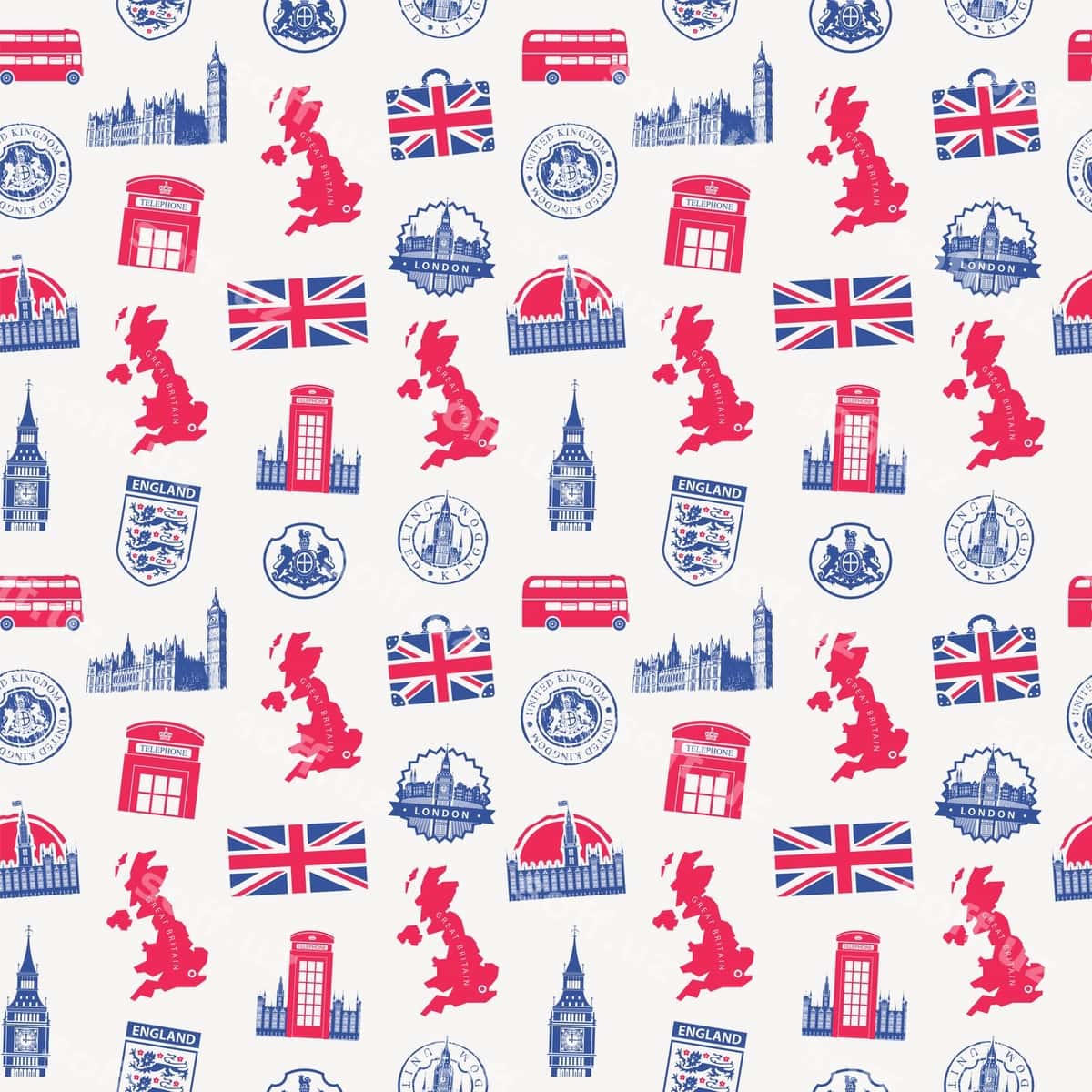 Buyuk Britaniya uchun uzluksiz fon mavzusi | Seamless background uk theme 1