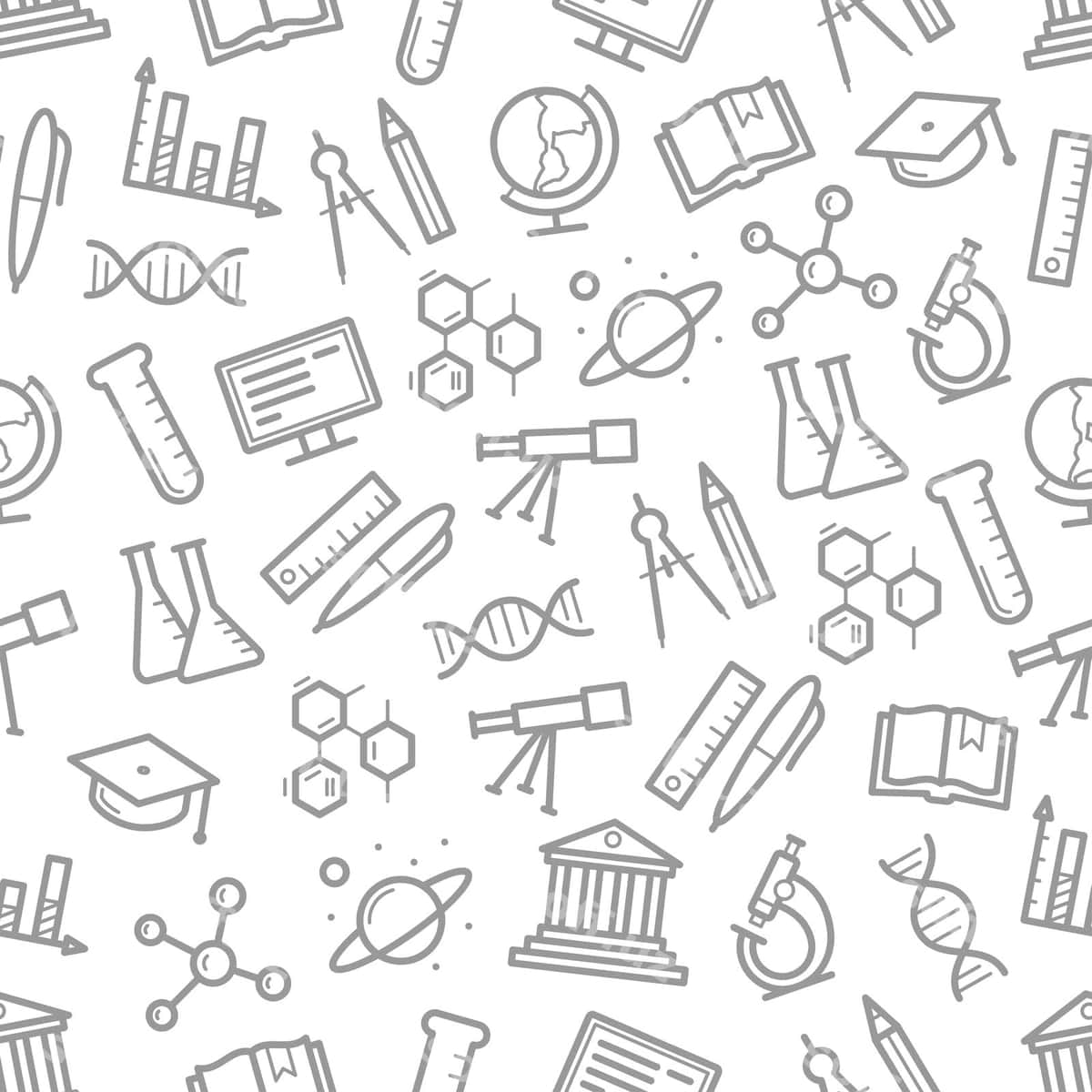 Choksiz naqsh vektor fan belgilari | Seamless pattern vector science symbols 1