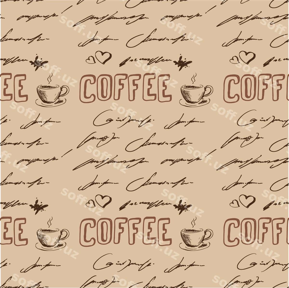 Seamless vektor naqsh qahva urug‘lari bilan | Seamless vector pattern with coffee beans 1