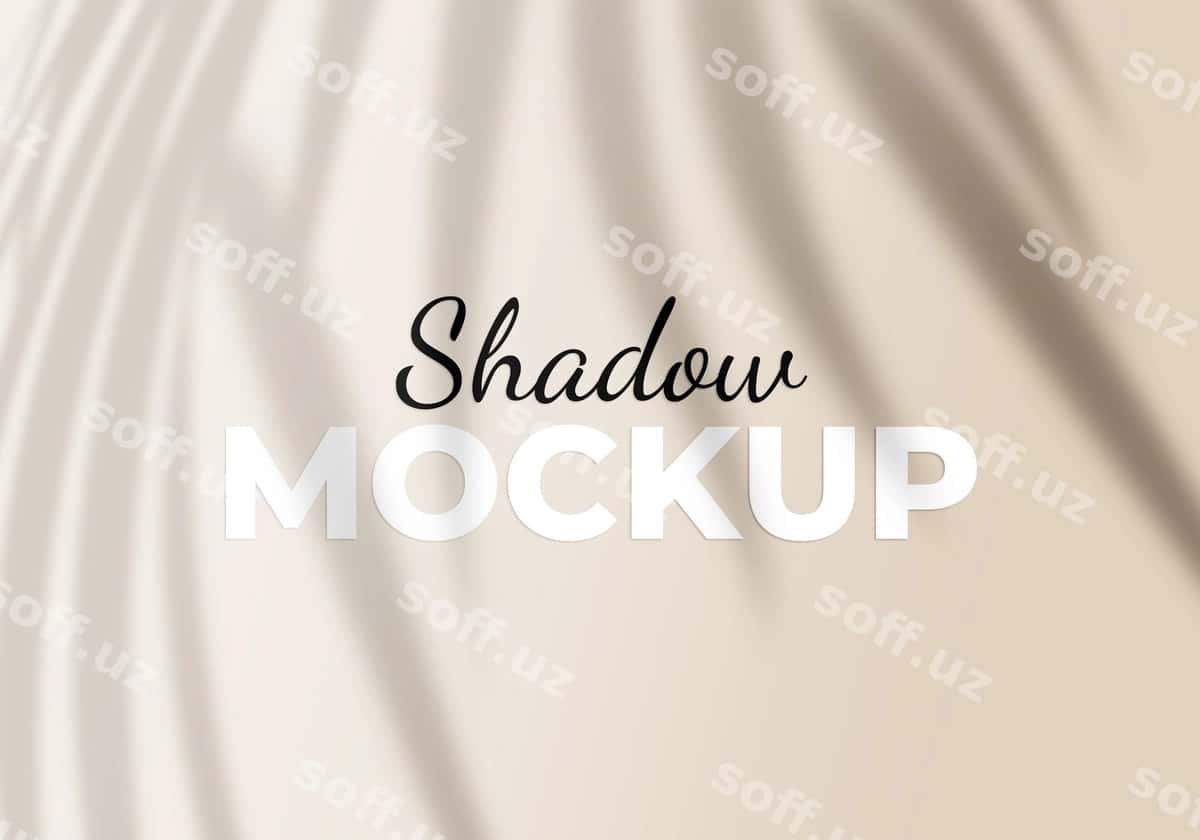 Soya qoplamasi psd maket | Shadow overlay mockup psd 1