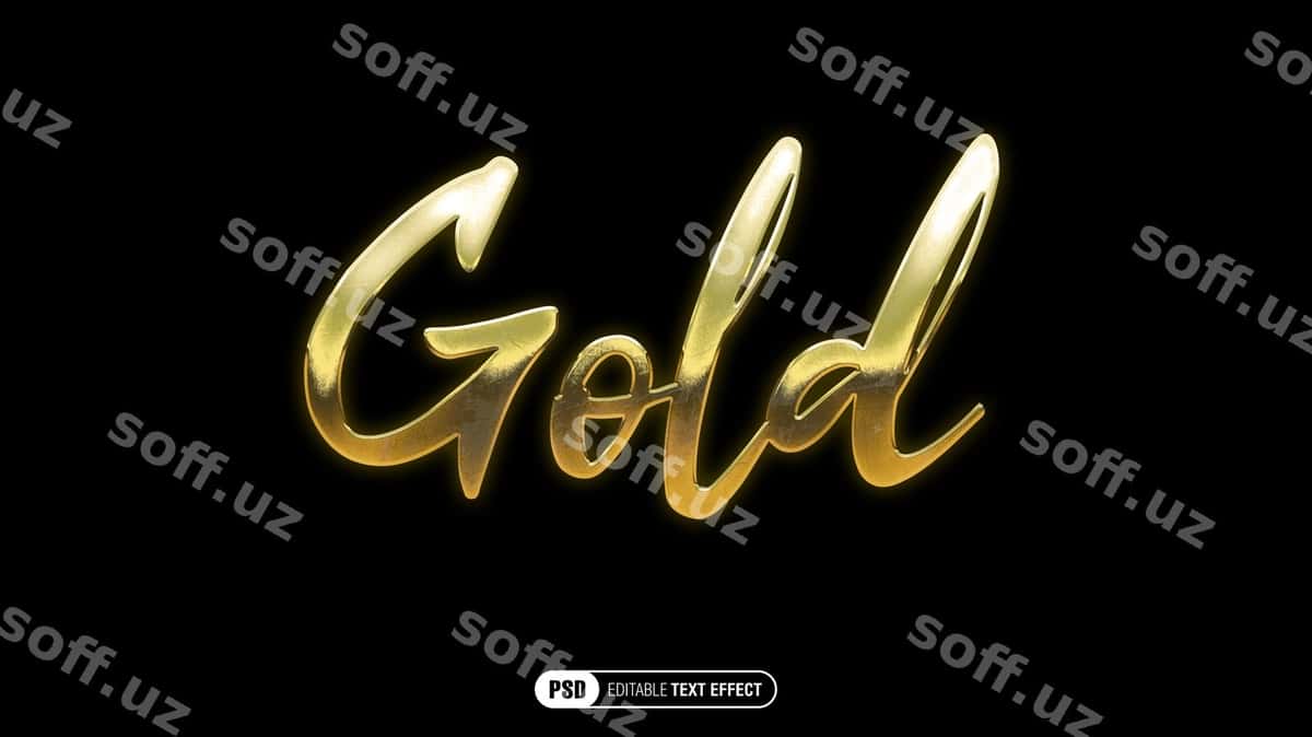 Parqlovchi oltin tekst effekti | Shining gold text effect 1