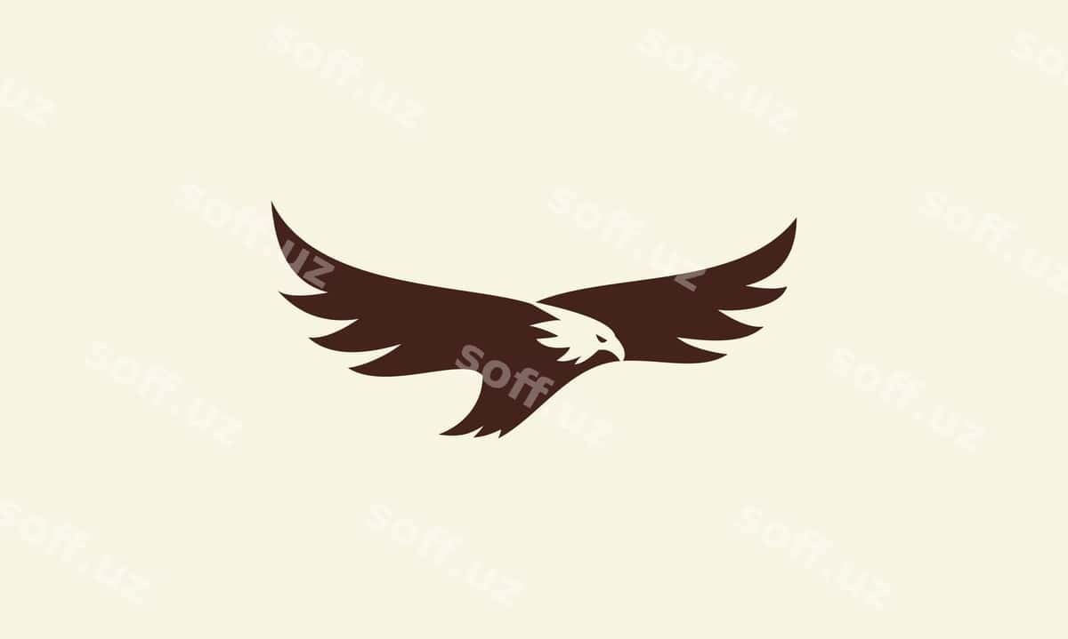 Siluetta burgut uchish logotip shabloni | Silhouette eagle fly logo template 1