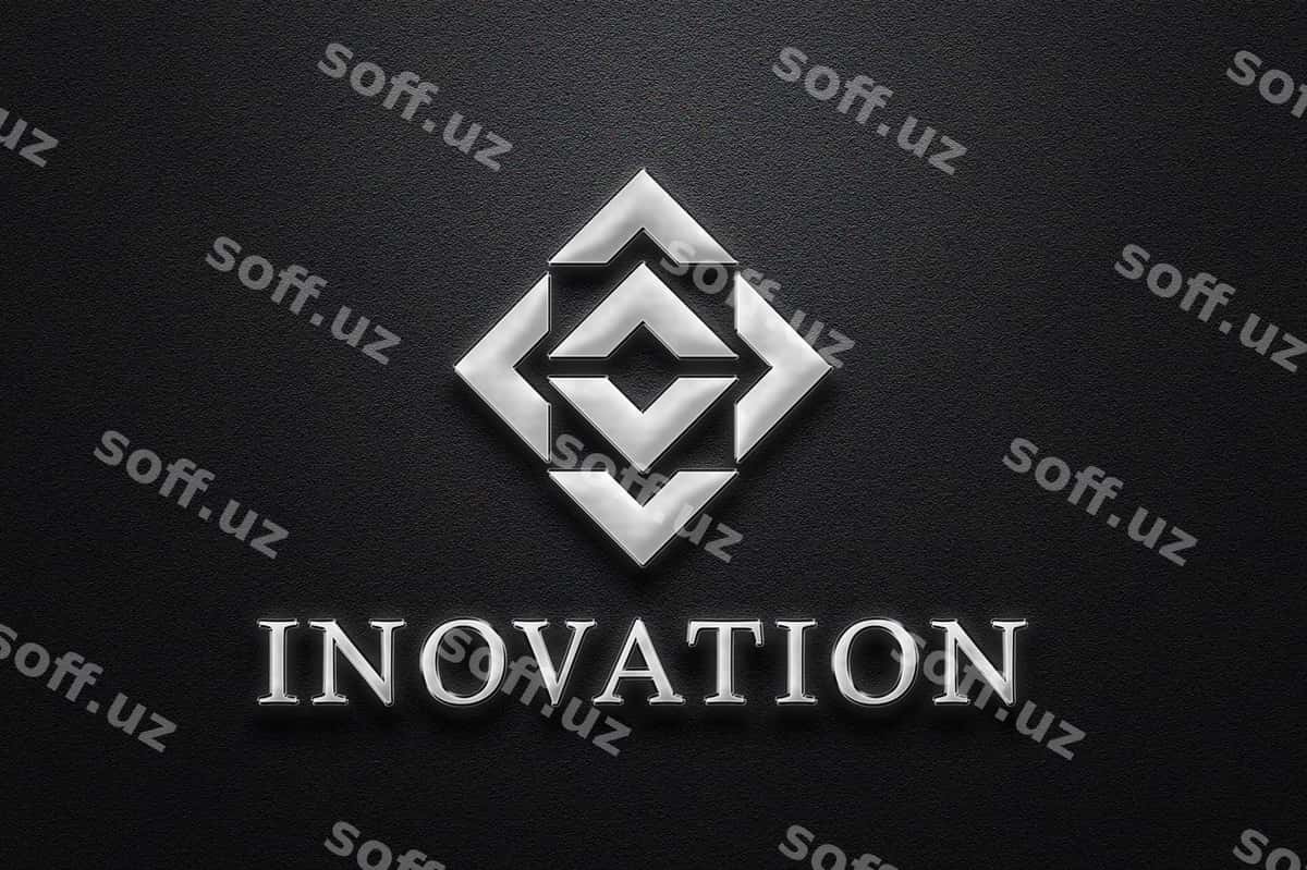 Kino logotipi mockup | Silver sign logo mockup 1