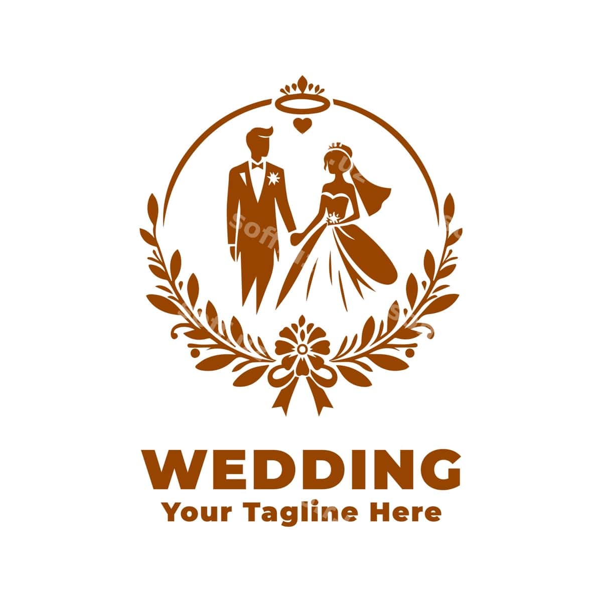 Oddiy logo nikoh dizayn vektor | Simple logo wedding design vector 1