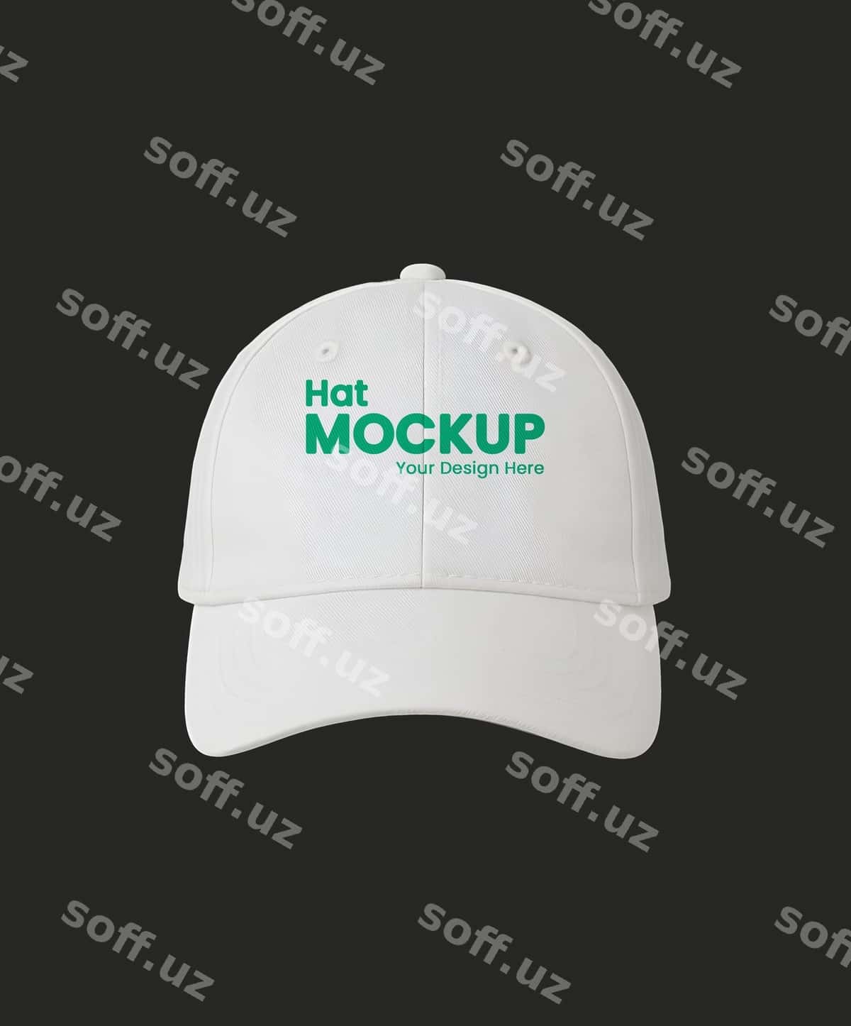 Oddiy oq o'yinak namunasi | Simple white hat mockup 1