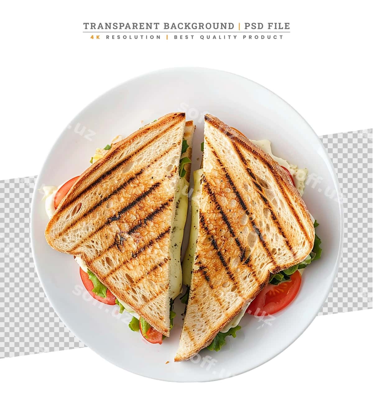 Kesilgan misharli sandvich oq likop | Sliced delicious sandwich white plate 1