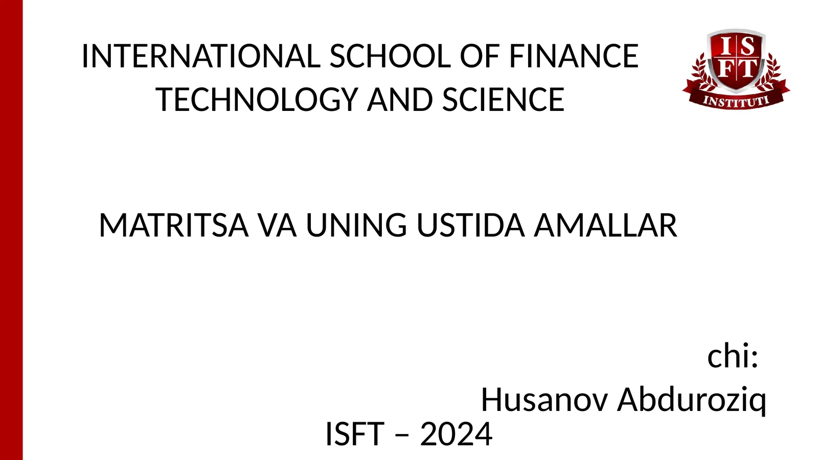 MATRITSA VA UNING USTIDA AMALLAR 1