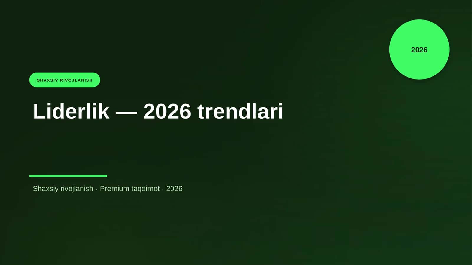 Liderlik — 2026 trendlari 1