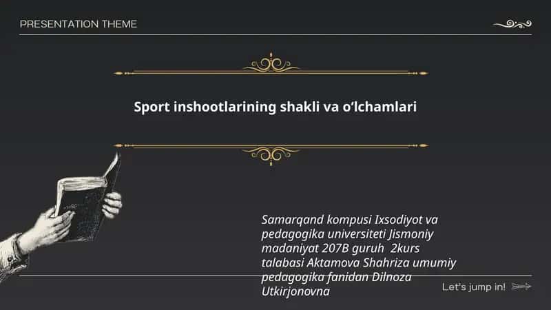 Sport inshootlarining shakli va oʻlchamlari 1