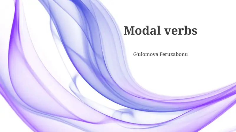 Modal verbs 1