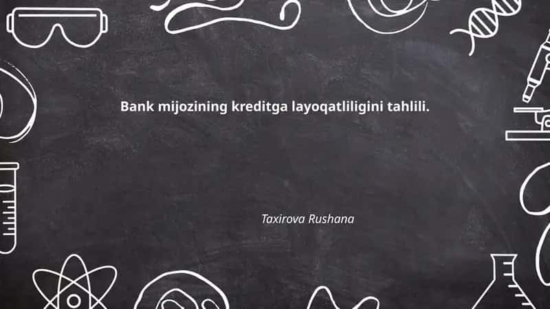 Kreditga layoqatliligini tahlil 1