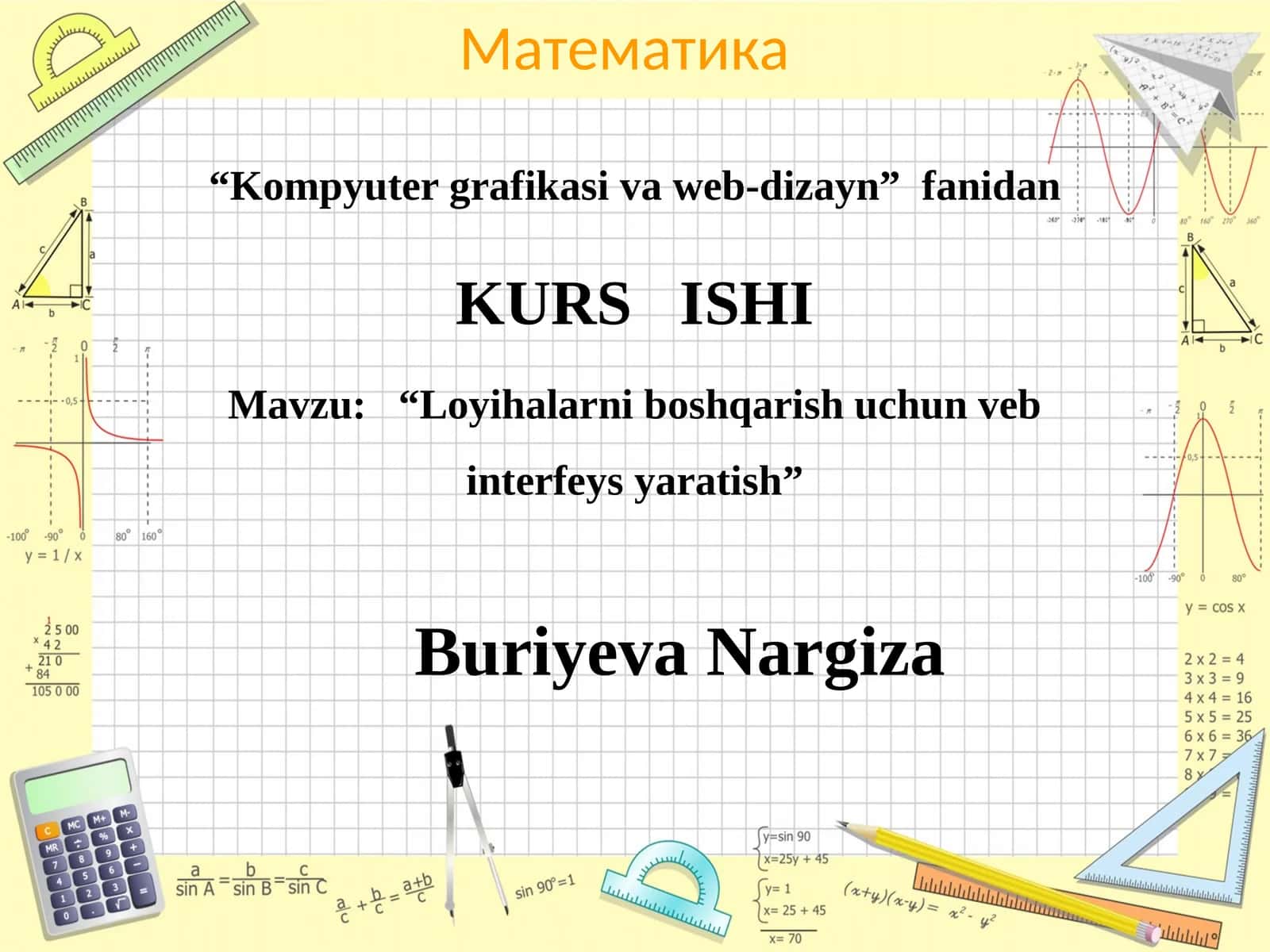 "Kompyutergrafikasi va web-dizayn" kurs ishi 1
