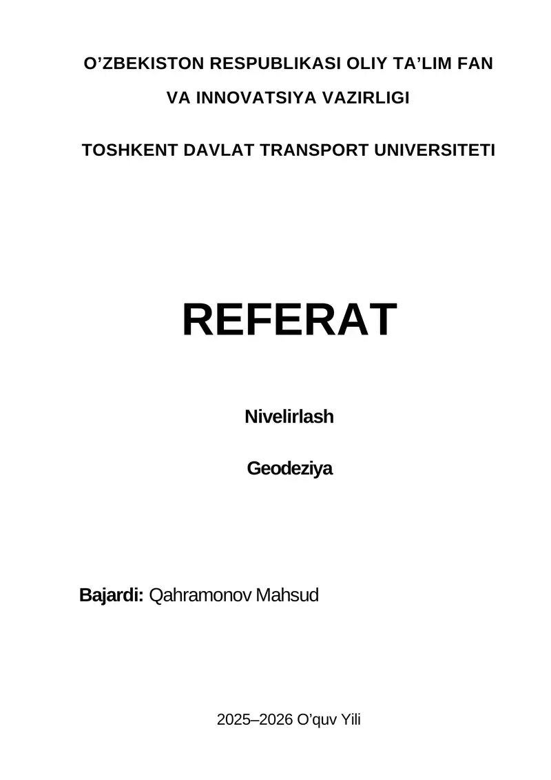 Nivelirlash 1