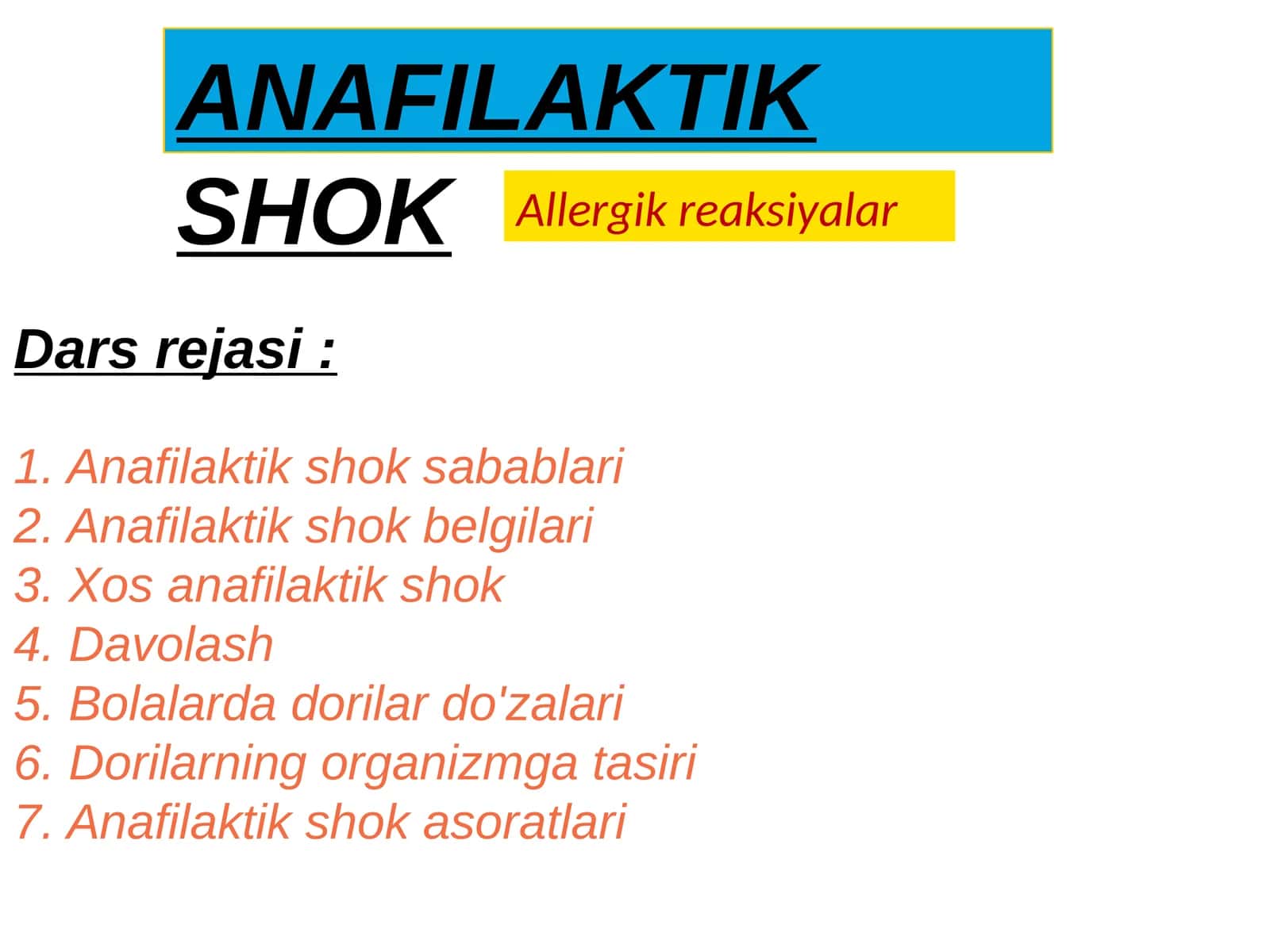 Allergik Reaksiyalar - Anafilaktik shok 1