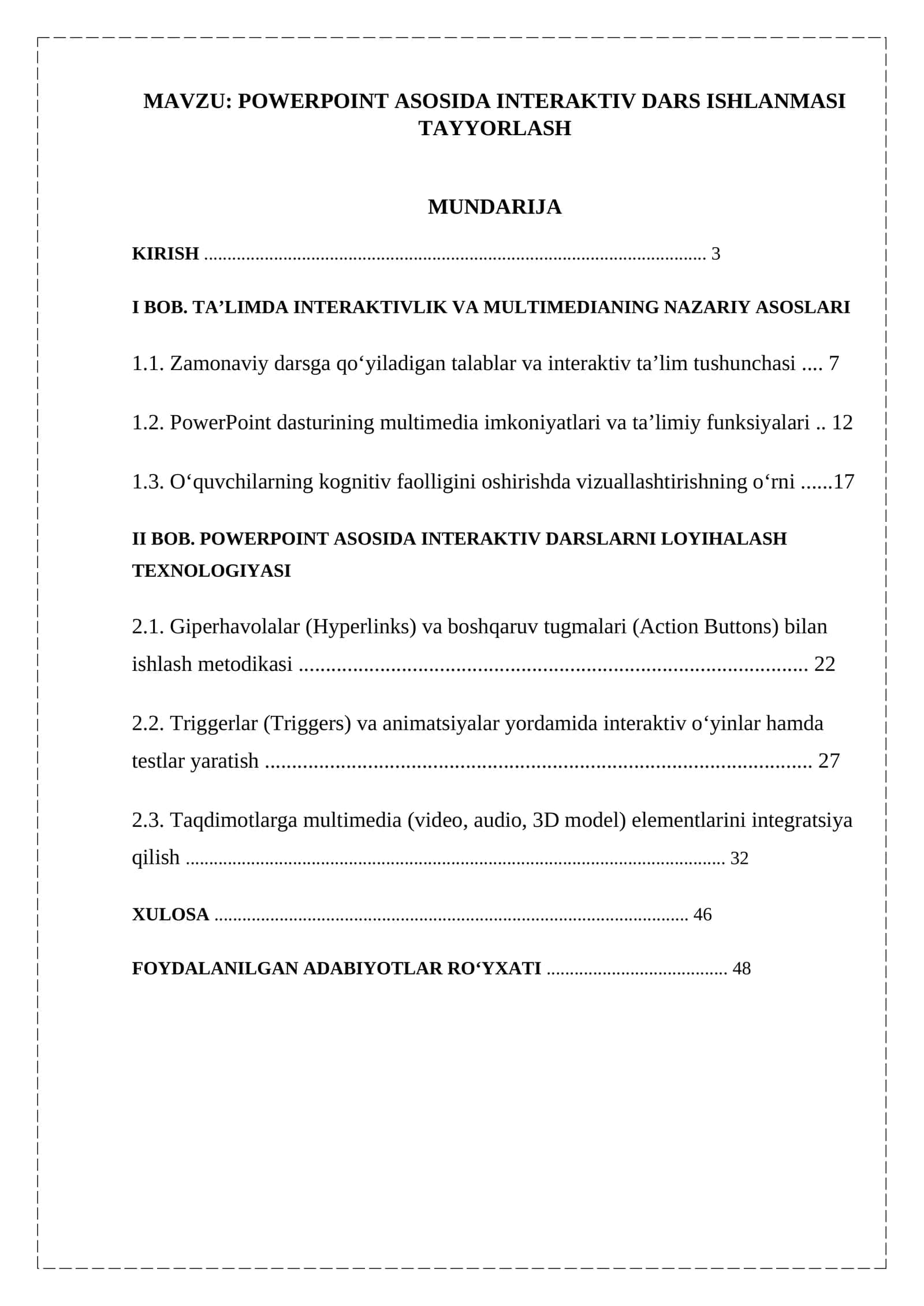 POWERPOINT ASOSIDA INTERAKTIV DARS ISHLANMASI TAYYORLASH 1