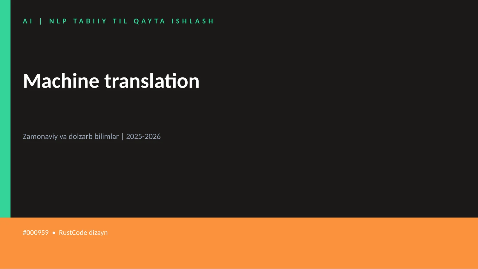Machine translation 1