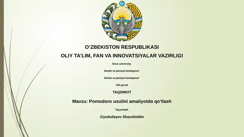 Pomodoro Texnikasi 1