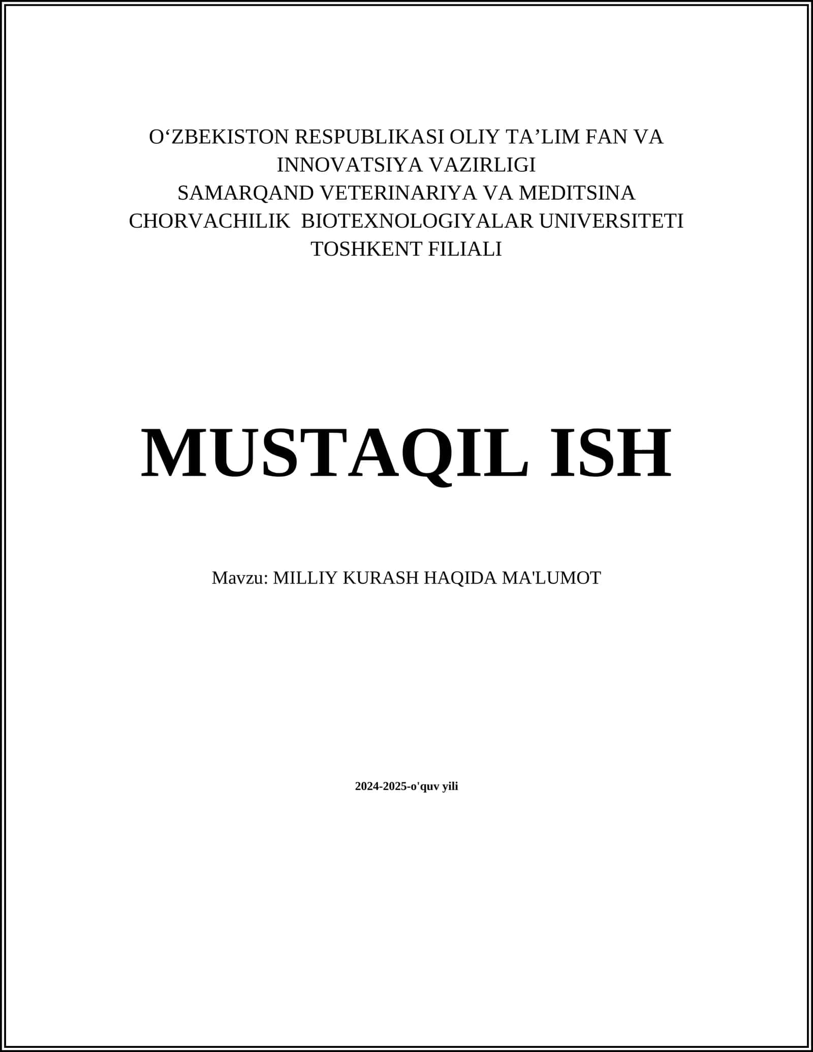 MILLIY KURASH HAQIDA MA'LUMOT 1