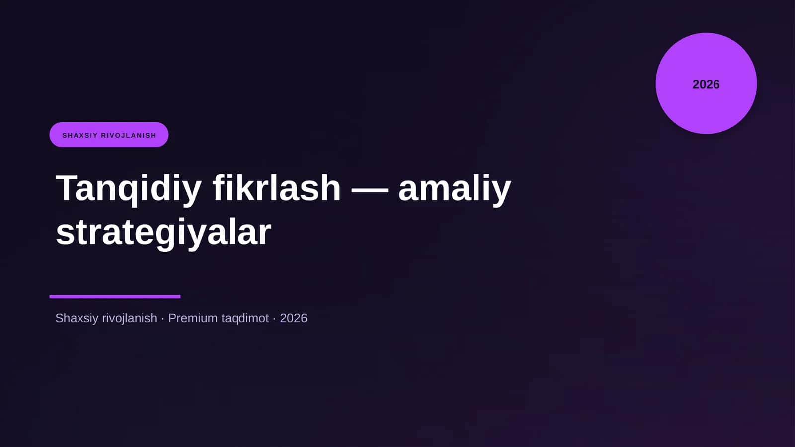 Tanqidiy fikrlash — amaliy strategiyalar 1