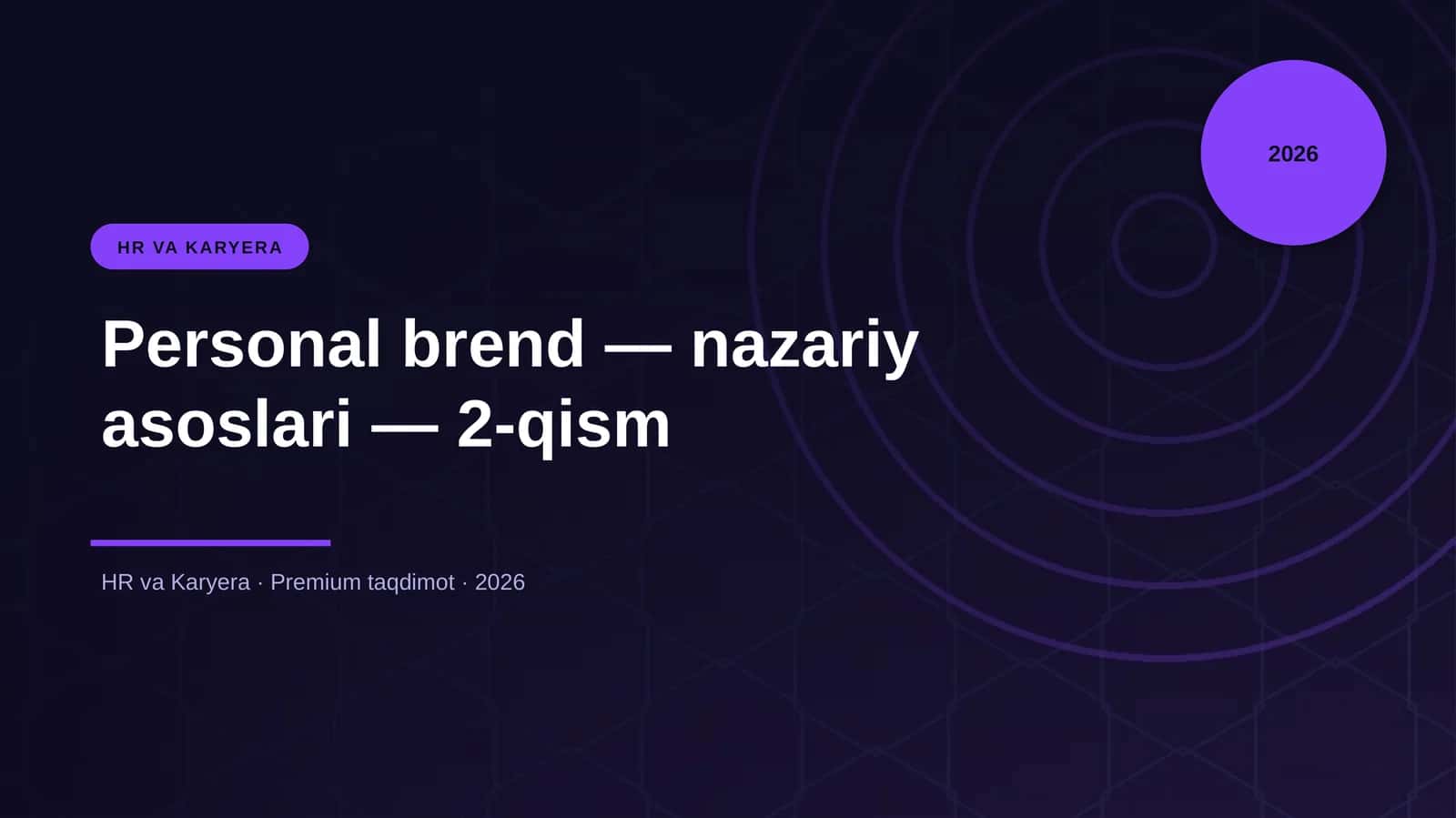 Personal brend — nazariy asoslari — 2-qism 1
