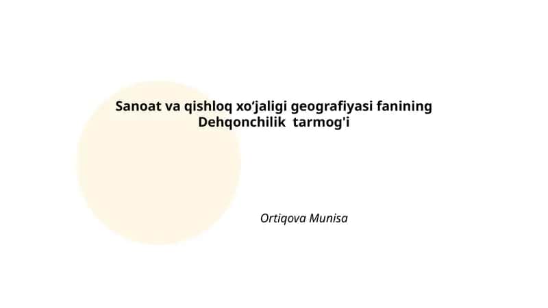 Dehqonchilik tarmog'i 1