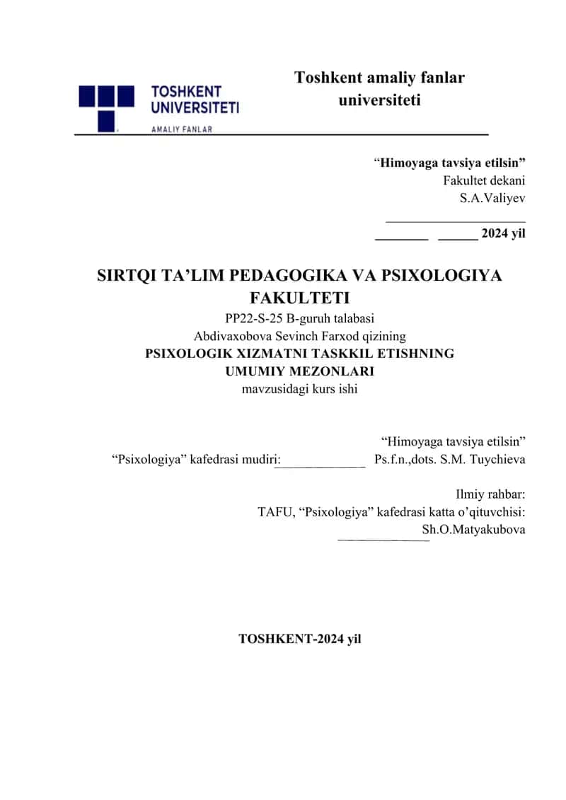 psixologik xizmat mezonlar. 1
