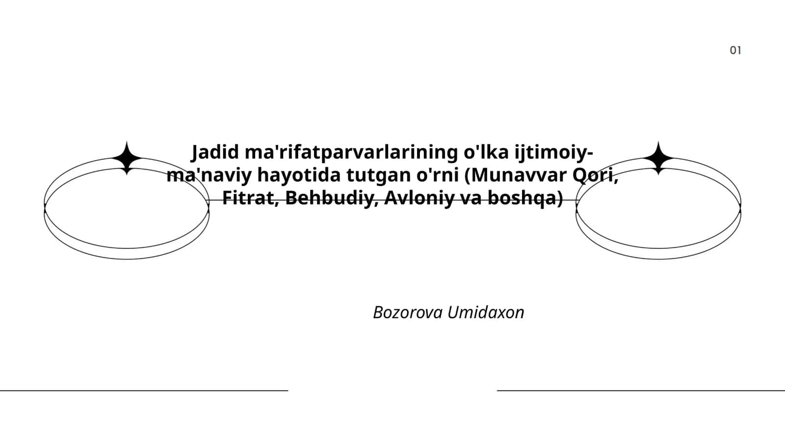 Jadid ma'rifatparvarlarining o'lka ijtimoiy-ma'naviy hayotida tutgan o'rni (Munavvar Qori, Fitrat, Behbudiy, Avloniy va boshqa) 1