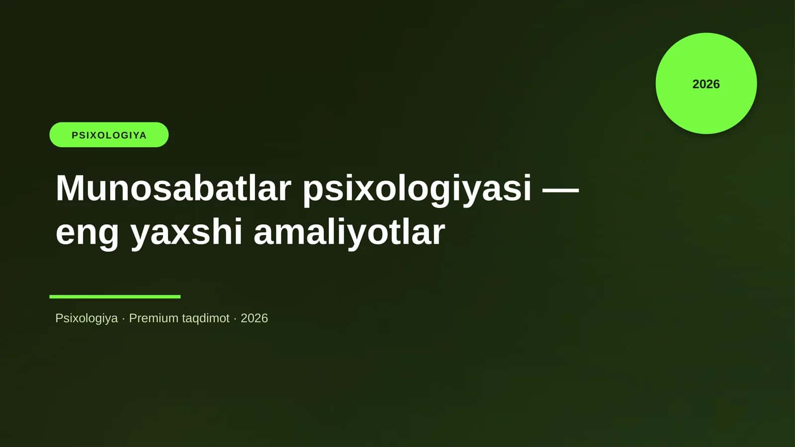 Munosabatlar psixologiyasi — eng yaxshi amaliyotlar 1