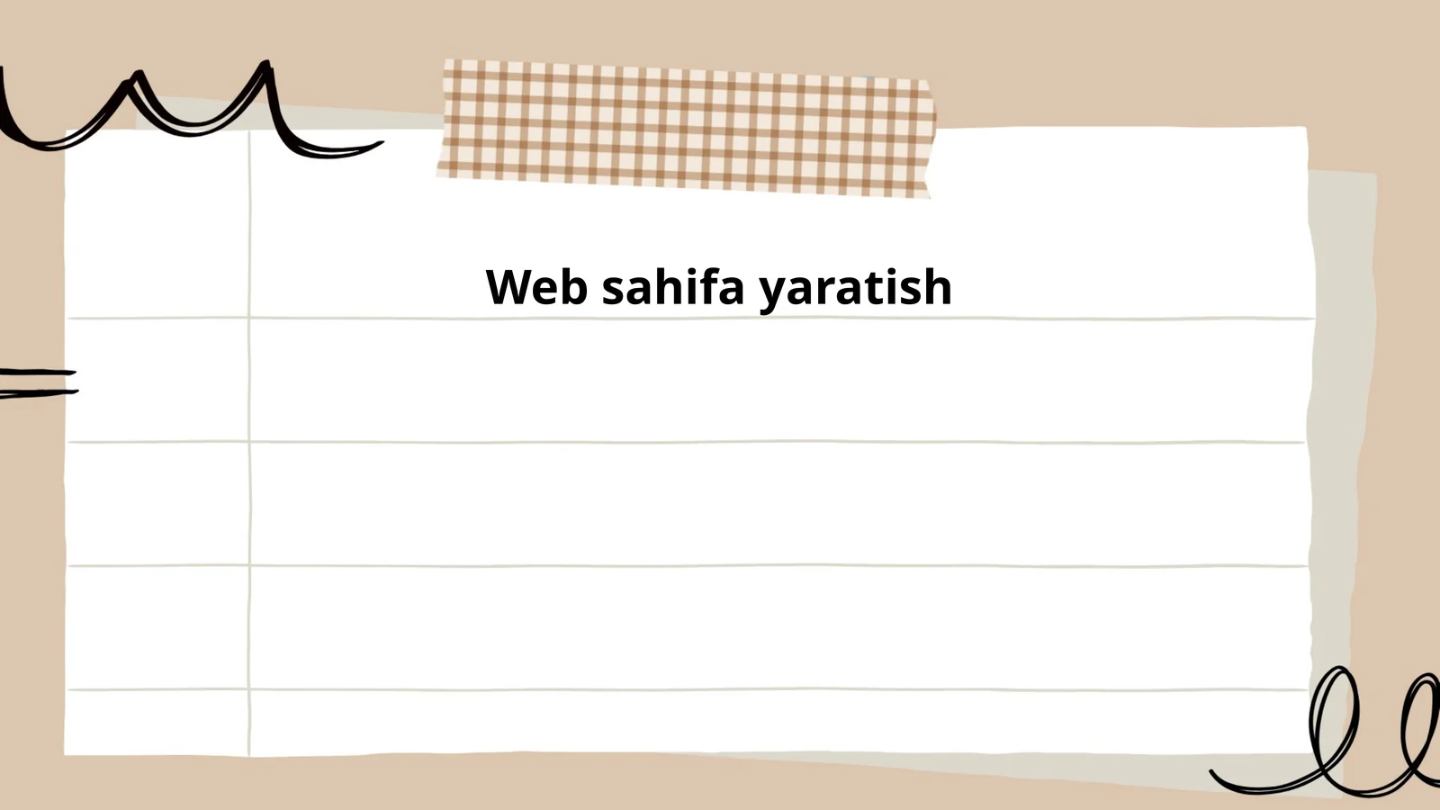 Web sahifa yaratish 1