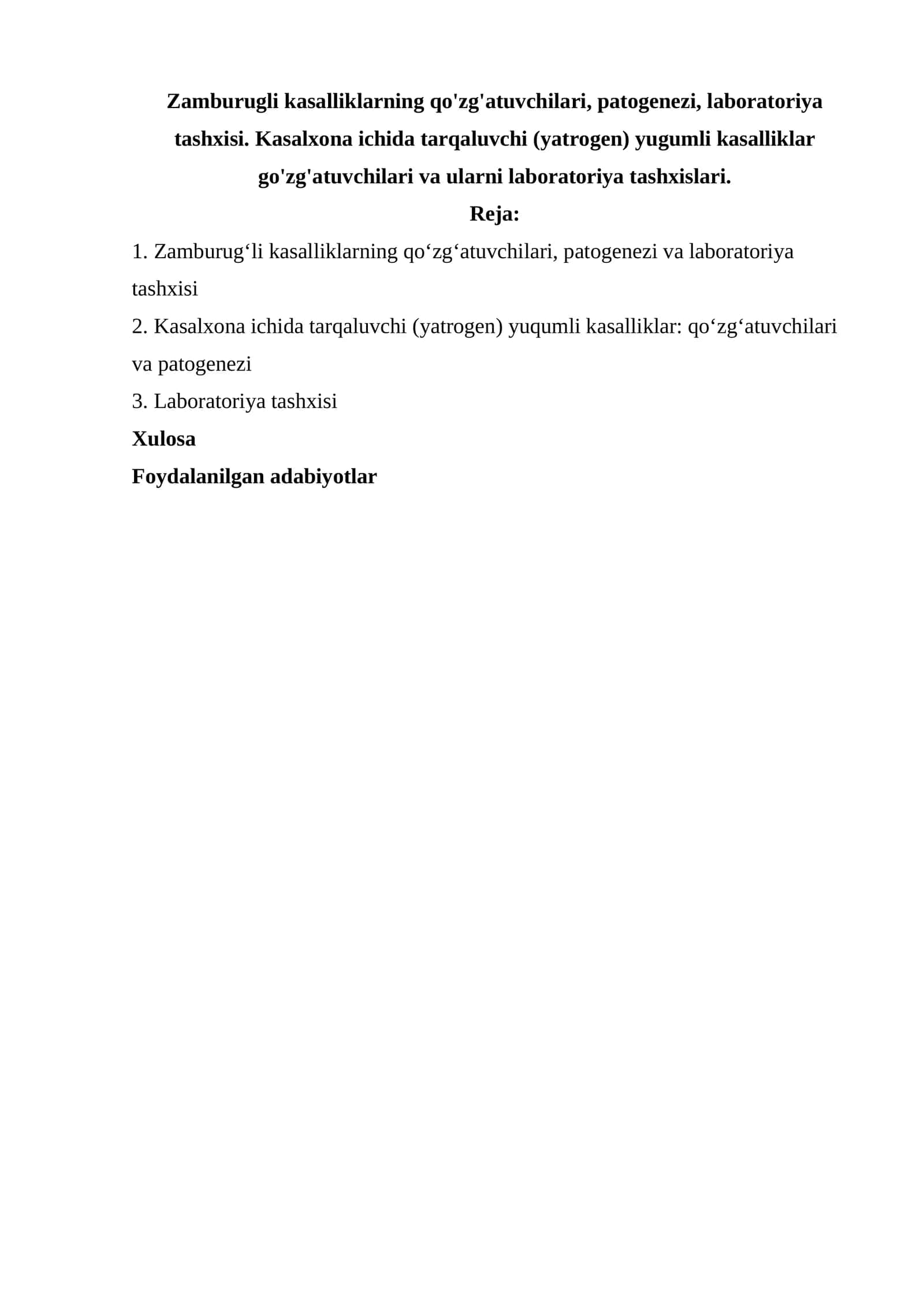 Zamburug‘li kasalliklarning qo‘zg‘atuvchilari, patogenezi va laboratoriya tashxisi 1