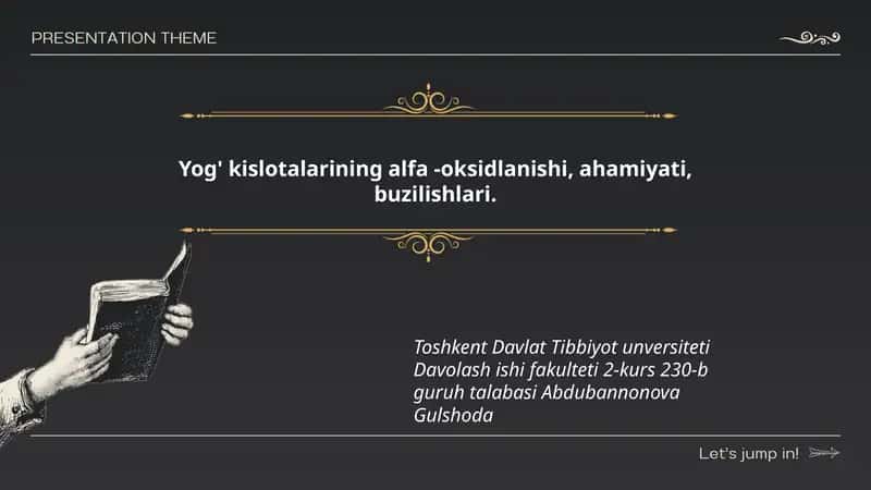 Yog' kislotalarining alfa -oksidlanishi, ahamiyati, buzilishlari 1