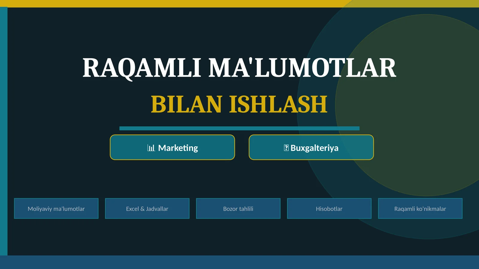 RAQAMLI MA'LUMOTLAR BILAN ISHLASH 1
