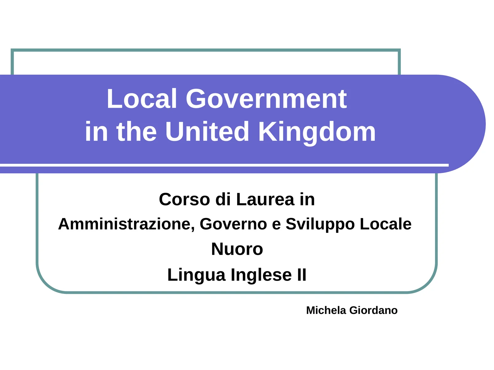 Local Government in the United Kingdom 1